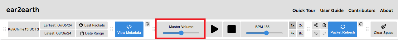 Master volume highlighted